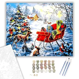 Kíváncsi állatok - számfestő készlet - Számfestő.hu - 40×50cm - keret nélkül