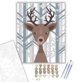 Agancsos szarvas - számfestő készlet - Számfestő.hu - 40×50cm - keret nélkül