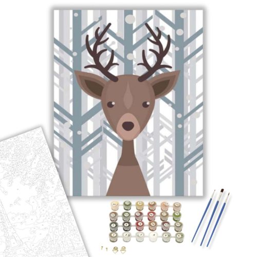 Agancsos szarvas - számfestő készlet - Számfestő.hu - 60×70cm - keret nélkül