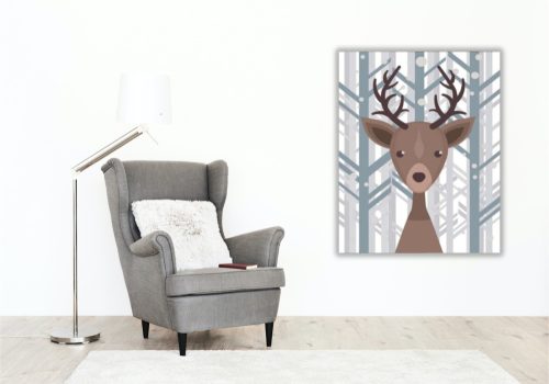 Agancsos szarvas - számfestő készlet - Számfestő.hu - 40×50cm - keretre feszítve