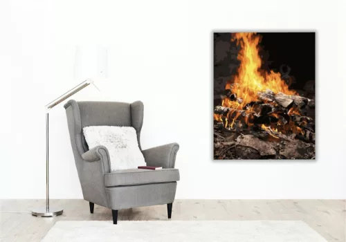 Lángoló tűz - számfestő készlet - Számfestő.hu - 40×50cm - keret nélkül
