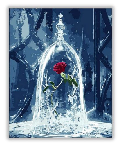Rózsa üvegben - számfestő készlet