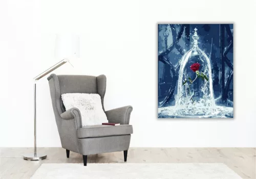 Rózsa üvegben - számfestő készlet - Számfestő.hu - 50×60cm - keret nélkül