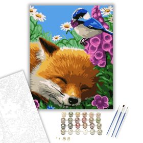 Pihenő róka - számfestő készlet - Számfestő.hu - 40×50cm - keret nélkül