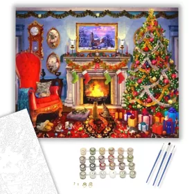 Karácsonyi hangulat - számfestő készlet - Számfestő.hu - 40×50cm - keret nélkül