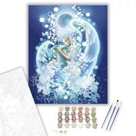 Jeges angyal - számfestő készlet - Számfestő.hu - 40×50cm - keret nélkül