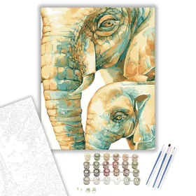 Anya elefánt - számfestő készlet - Számfestő.hu - 40×50cm - keret nélkül