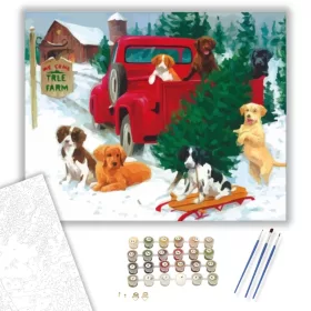 Karácsonyi készülődés - számfestő készlet - Számfestő.hu - 40×50cm - keret nélkül