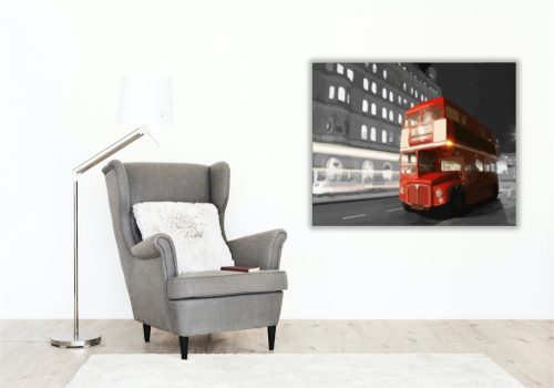 Emeletes busz - számfestő készlet - Számfestő.hu - 40×50cm - keretre feszítve