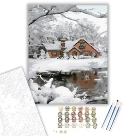 Havas otthon - számfestő készlet - Számfestő.hu - 40×50cm - keret nélkül