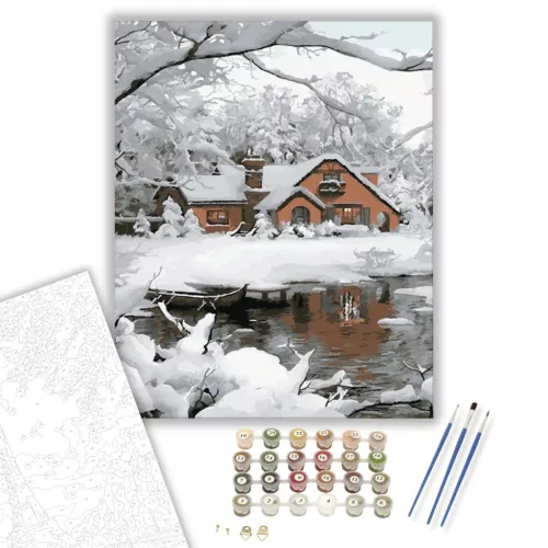 Havas otthon - számfestő készlet - Számfestő.hu - 80×100cm - keret nélkül