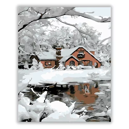 Havas otthon - számfestő készlet - Számfestő.hu - 40×50cm - Keret nélkül