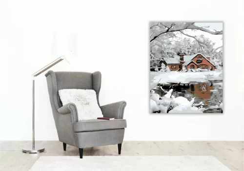 Havas otthon - számfestő készlet - Számfestő.hu - 40×50cm - Keret nélkül