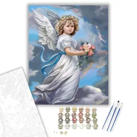 Angyal gyermek - számfestő készlet - Számfestő.hu - 40×50cm - keret nélkül