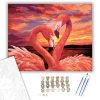 Flamingó pár - számfestő készlet - Számfestő.hu - 50×60cm - keretre feszítve