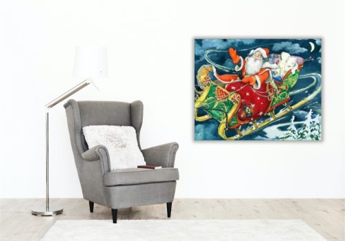 Repülő szánon - számfestő készlet - Számfestő.hu - 40×50cm - keret nélkül