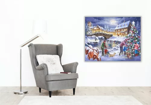 Karácsonyfa díszítés - számfestő készlet - Számfestő.hu - 40×50cm - keret nélkül