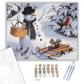 Erdei reggeli - számfestő készlet - Számfestő.hu - 40×50cm - keret nélkül