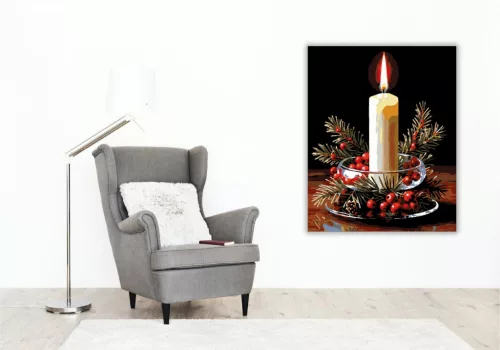 Fénylő Gyertyafény Harmóniája - számfestő készlet - Számfestő.hu - 80×100cm - keret nélkül