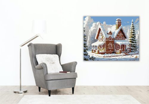 Mézeskalács Téli Csoda - számfestő készlet - Számfestő.hu - 60×70cm - keret nélkül