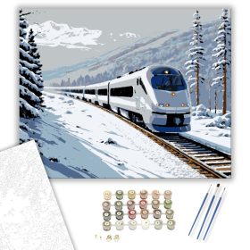 Havas Hegyek Közt Suhanó Expressz - számfestő készlet - Számfestő.hu - 40×50cm - keret nélkül