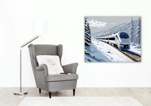 Havas Hegyek Közt Suhanó Expressz - számfestő készlet - Számfestő.hu - 40×50cm - keret nélkül