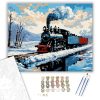 Téli Gőzös Utazás - számfestő készlet - Számfestő.hu - 40×50cm - keret nélkül