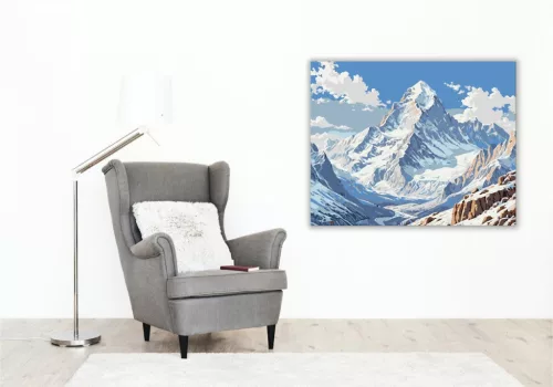 Hófödte Hegyi Magasztosság - számfestő készlet - Számfestő.hu - 60×70cm - keret nélkül