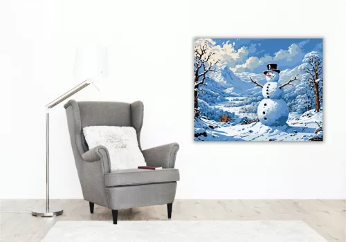 Téli Vidámság - számfestő készlet - Számfestő.hu - 40×50cm - keret nélkül