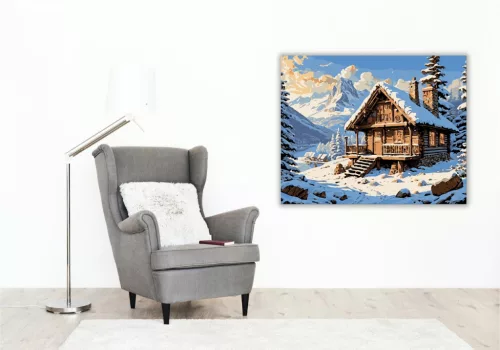 Havas Hegyi Menedék - számfestő készlet - Számfestő.hu - 50×60cm - keret nélkül