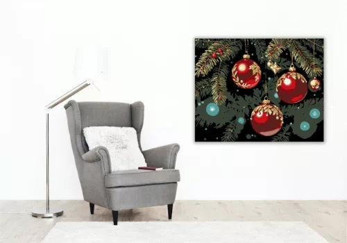 Aranyló Ünnepi Csillogás - számfestő készlet - Számfestő.hu - 80×100cm - keret nélkül