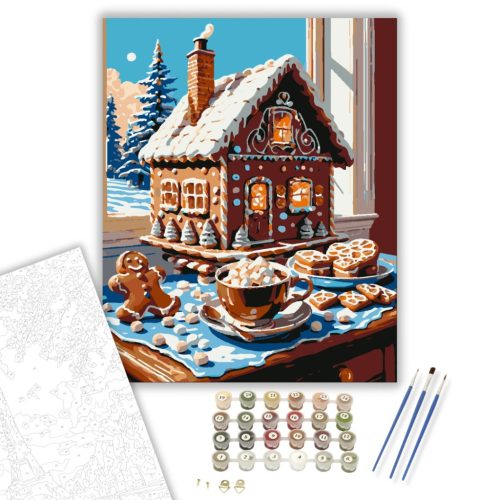 Mézeskalács Álom - számfestő készlet - Számfestő.hu - 50×60cm - keretre feszítve