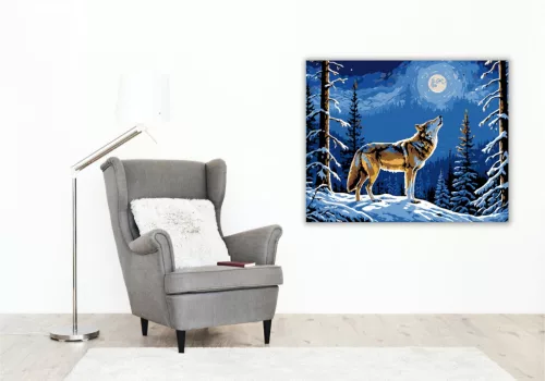Holdfényes Erdő Szerenád - számfestő készlet - Számfestő.hu - 40×50cm - keret nélkül