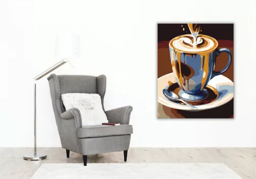 Habos Kávés Kaland - számfestő készlet - Számfestő.hu - 50×60cm - keret nélkül