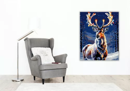 Fénylő Téli Csodák - számfestő készlet - Számfestő.hu - 80×100cm - keretre feszítve