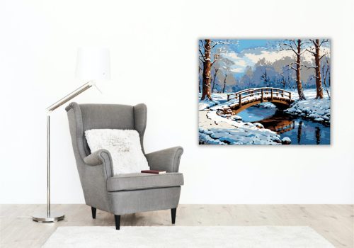 Hófedte Erdő Hídja - számfestő készlet - Számfestő.hu - 40×50cm - keret nélkül