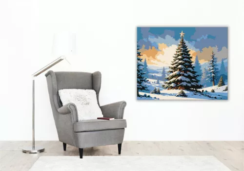 Téli Ünnep Fényei - számfestő készlet - Számfestő.hu - 60×70cm - keret nélkül