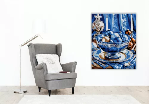 Elegáns Ünnepi Csillogás - számfestő készlet - Számfestő.hu - 80×100cm - keret nélkül