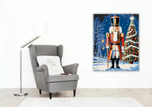 Bájos Téli Diótörő - számfestő készlet - Számfestő.hu - 40×50cm - keret nélkül