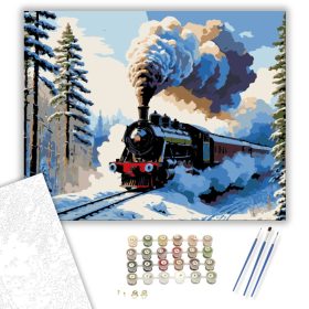 Téli Expressz Utazás - számfestő készlet - Számfestő.hu - 40×50cm - keret nélkül