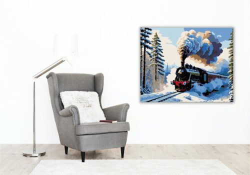 Téli Expressz Utazás - számfestő készlet - Számfestő.hu - 40×50cm - keret nélkül