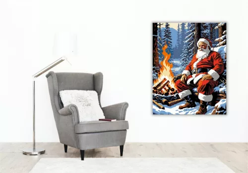 Téli Pihenés Harmóniája - számfestő készlet - Számfestő.hu - 60×70cm - keret nélkül