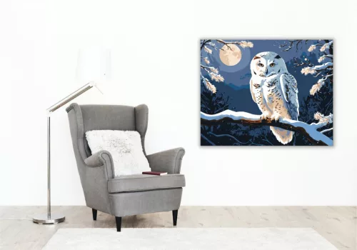 Éjjeli Bagoly Harmóniája - számfestő készlet - Számfestő.hu - 50×60cm - keret nélkül