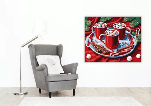 Bársonyos Téli Forróság - számfestő készlet - Számfestő.hu - 80×100cm - keret nélkül