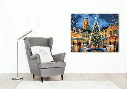 Varázslatos Téli Vásár - számfestő készlet - Számfestő.hu - 60×70cm - keret nélkül