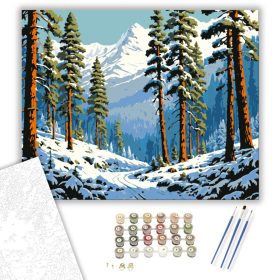 Téli Erdő Csendje - számfestő készlet - Számfestő.hu - 40×50cm - keret nélkül