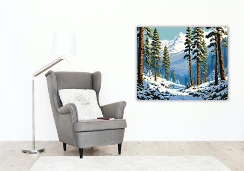 Téli Erdő Csendje - számfestő készlet - Számfestő.hu - 80×100cm - keret nélkül