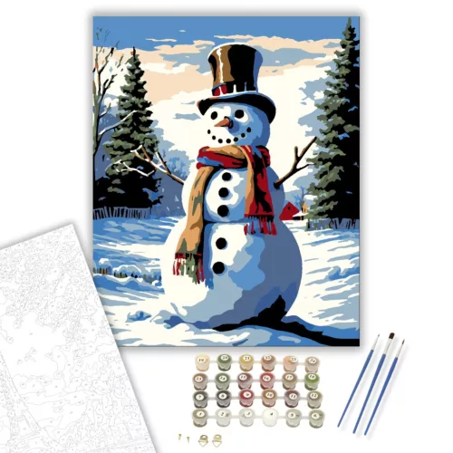 Téli Vidámság - számfestő készlet - Számfestő.hu - 40×50cm - keretre feszítve