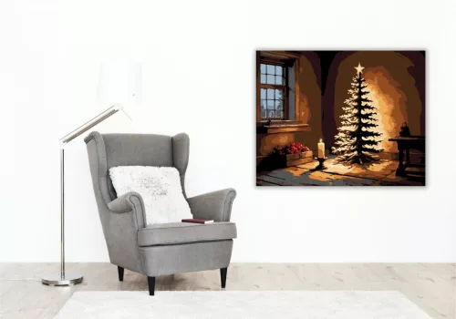 Meghitt Téli Ünnep - számfestő készlet - Számfestő.hu - 40×50cm - keretre feszítve