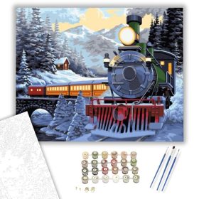 Havas vonat - számfestő készlet - Számfestő.hu - 40×50cm - keret nélkül